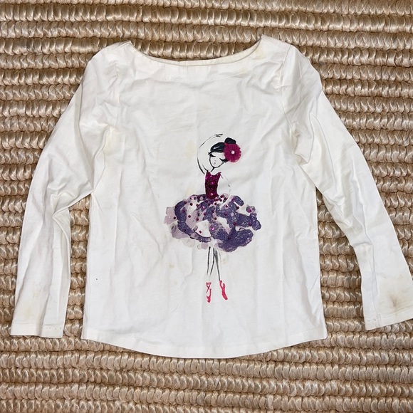 Gymboree embellished 💯 cotton ballerina T-shirt long sleeve girl 10 - Picture 1 of 11